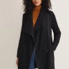 Coats^Phase Eight Byanca Zip Knit Coat Charcoal