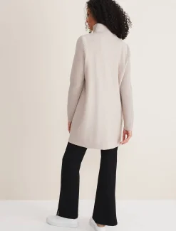 Coats^Phase Eight Byanca Zip Knit Coat Stone