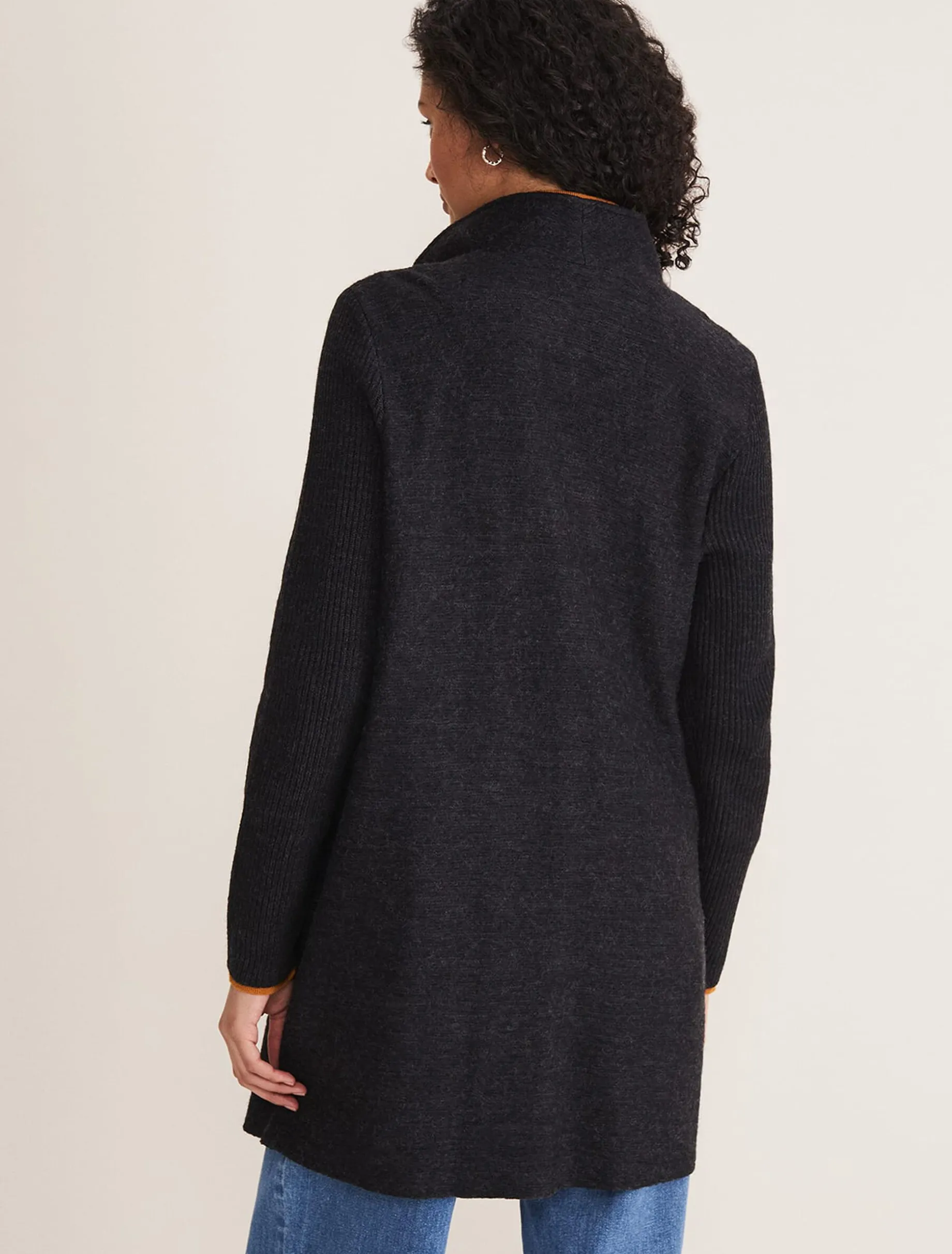 Coats^Phase Eight Byanca Zip Knit Coat Charcoal