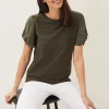 Tops & T-Shirts^Phase Eight Bylee Textured Top Khaki
