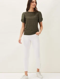 Tops & T-Shirts^Phase Eight Bylee Textured Top Khaki