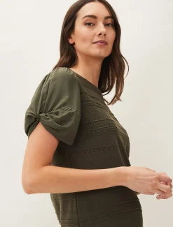 Tops & T-Shirts^Phase Eight Bylee Textured Top Khaki