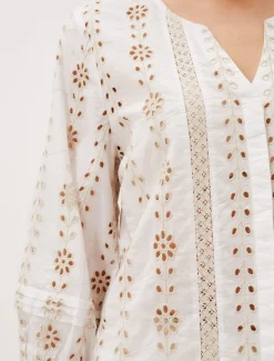 Shirts & Blouses^Phase Eight Caela Broderie Blouse Ivory/Stone