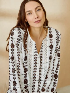 Shirts & Blouses^Phase Eight Caela Broderie Blouse White/Black