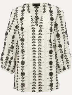 Shirts & Blouses^Phase Eight Caela Broderie Blouse White/Black