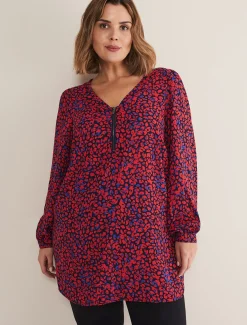 Shirts & Blouses^Phase Eight Caelen Printed Tunic Blouse Terracotta