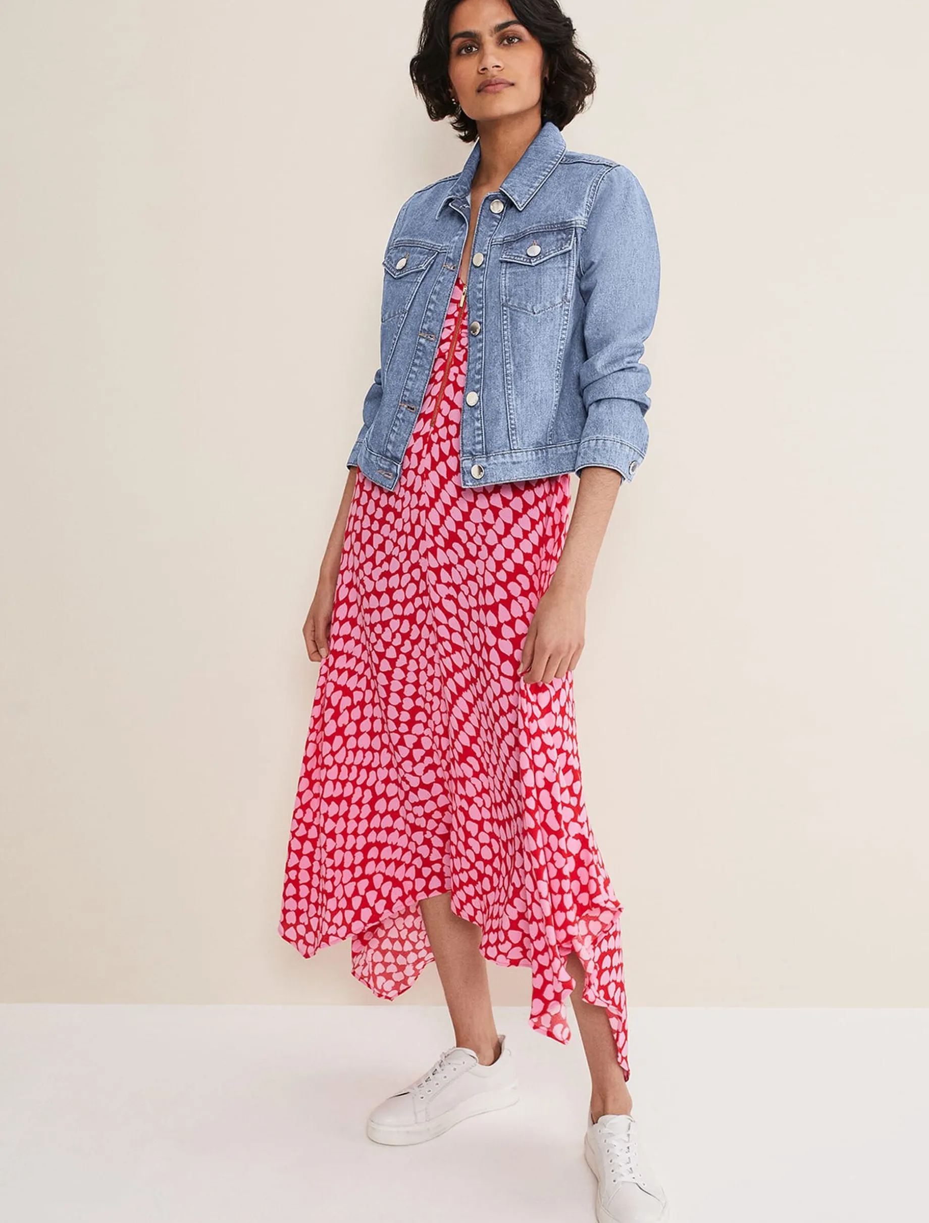 Jackets^Phase Eight Caitlin Cropped Denim Jacket Mid Wash Blue