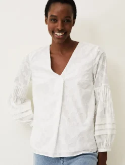 Shirts & Blouses^Phase Eight Cali Burnout Blouse Ivory
