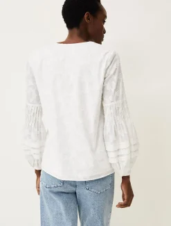 Shirts & Blouses^Phase Eight Cali Burnout Blouse Ivory