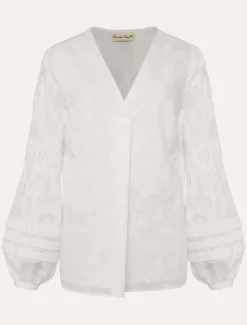 Shirts & Blouses^Phase Eight Cali Burnout Blouse Ivory