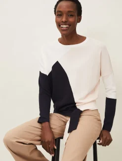 Knitwear^Phase Eight Calle Colourblock Jumper Pink Multi