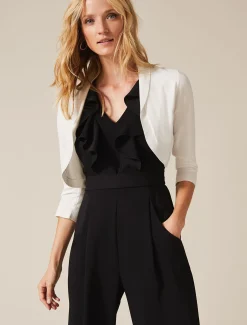 Jackets^Phase Eight Callie Satin Back Cover Up Ivory