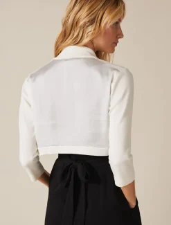 Jackets^Phase Eight Callie Satin Back Cover Up Ivory