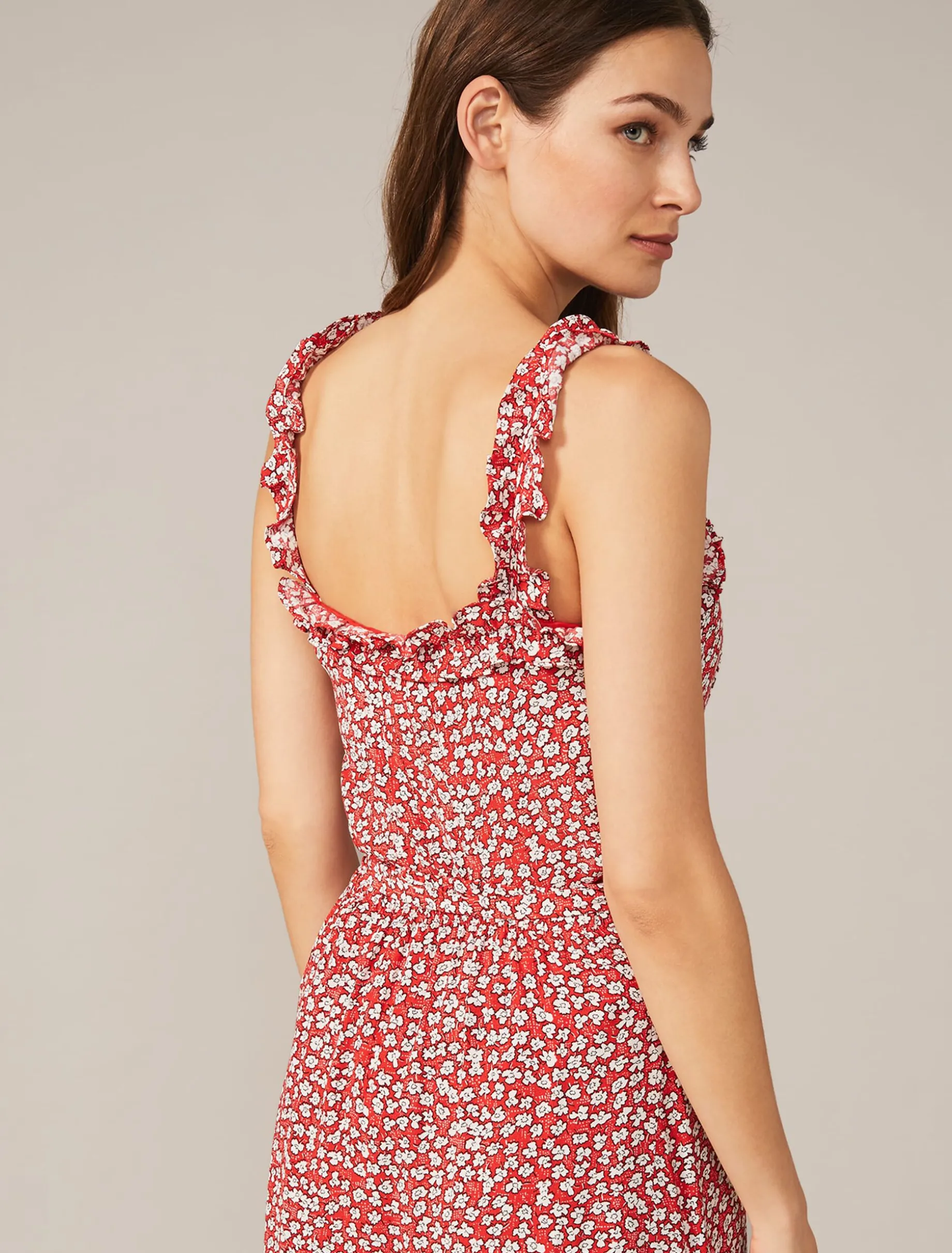 Shirts & Blouses^Phase Eight Callista Ditsy Floral Frill Cami Blouse Red/White