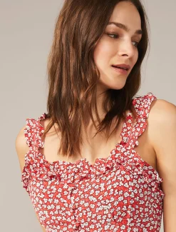Shirts & Blouses^Phase Eight Callista Ditsy Floral Frill Cami Blouse Red/White
