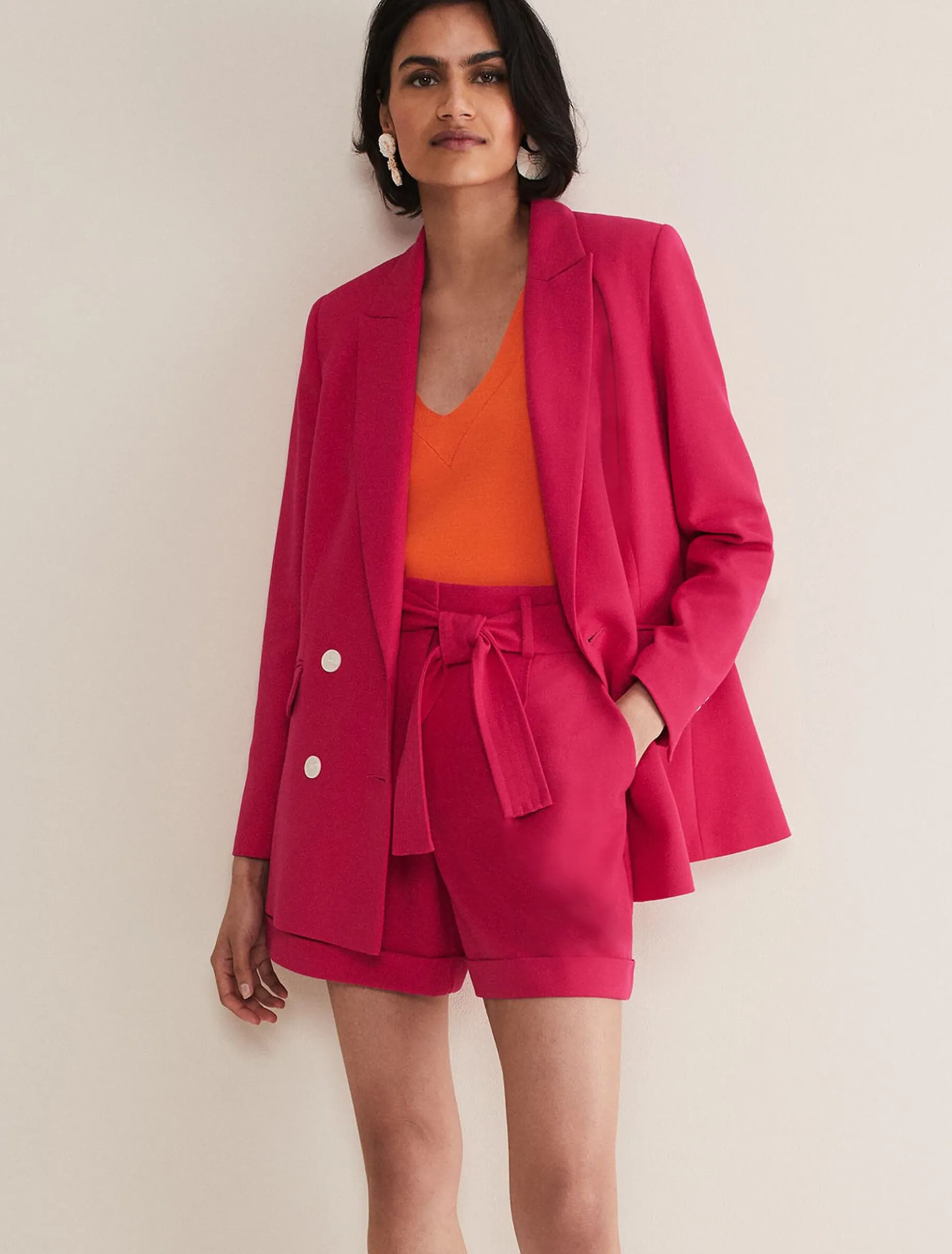 Jackets^Phase Eight Camilla Pink Blazer Raspberry