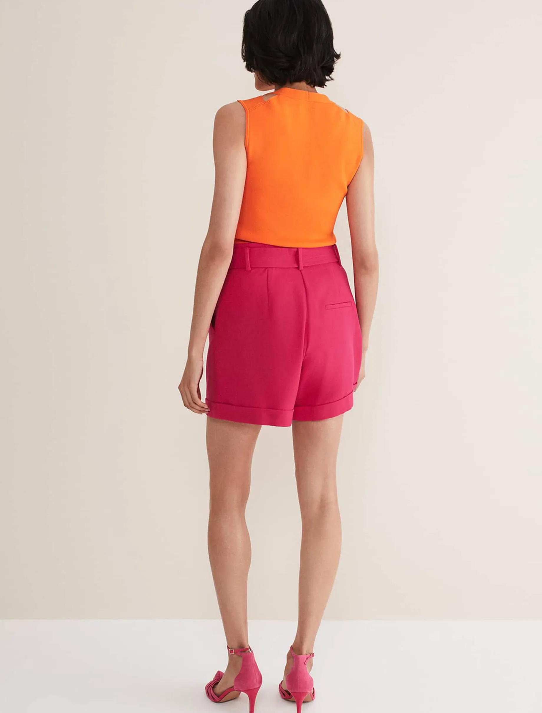 Trousers & Shorts^Phase Eight Camilla Pink Shorts Raspberry