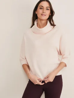 Knitwear^Phase Eight Camillan Cowl Neck Knit Jumper Pale Pink