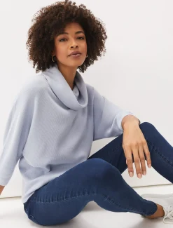 Knitwear^Phase Eight Camillan Cowl Neck Knit Jumper Pale Blue