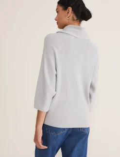 Knitwear^Phase Eight Camillan Cowl Neck Knit Jumper Pale Grey