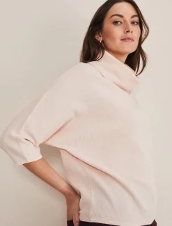 Knitwear^Phase Eight Camillan Cowl Neck Knit Jumper Pale Pink