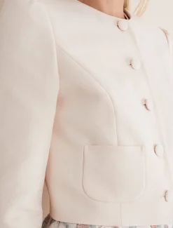 Jackets^Phase Eight Candace Button Down Jacket Oyster