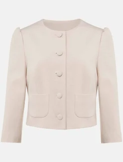 Jackets^Phase Eight Candace Button Down Jacket Oyster