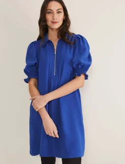 Dresses^Phase Eight Candice Zip Dress Blue