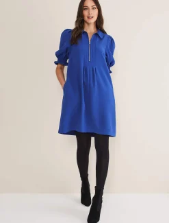 Dresses^Phase Eight Candice Zip Dress Blue