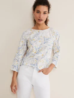 Tops & T-Shirts^Phase Eight Candie Watercolour Top Multi-Coloured