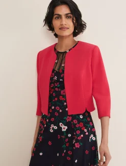 Jackets^Phase Eight Cara Textured Jacket Raspberry