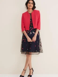 Jackets^Phase Eight Cara Textured Jacket Raspberry