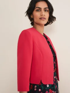 Jackets^Phase Eight Cara Textured Jacket Raspberry