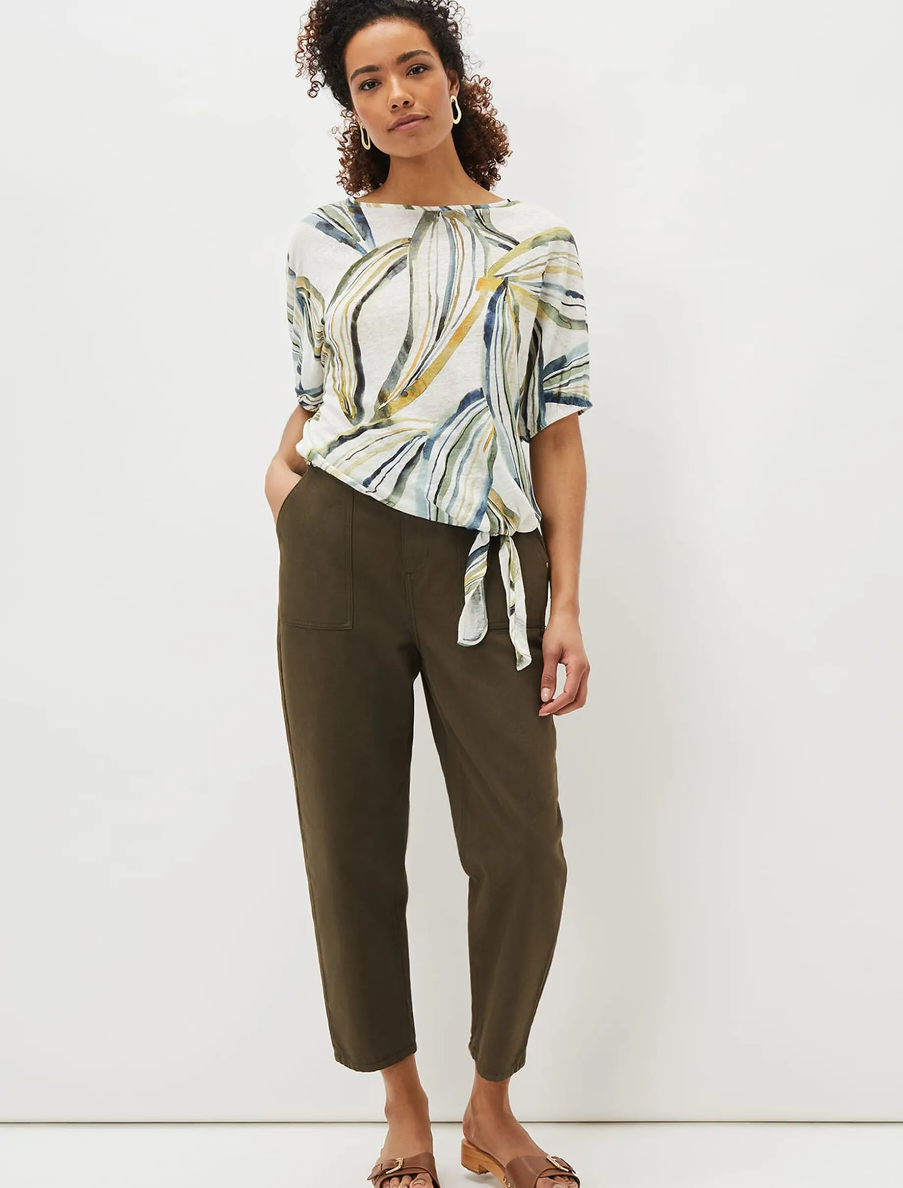 Tops & T-Shirts^Phase Eight Caraline Linen Botanical Print Top Ivory Multi