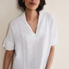 Shirts & Blouses^Phase Eight Carita V-Neck Linen Blouse White