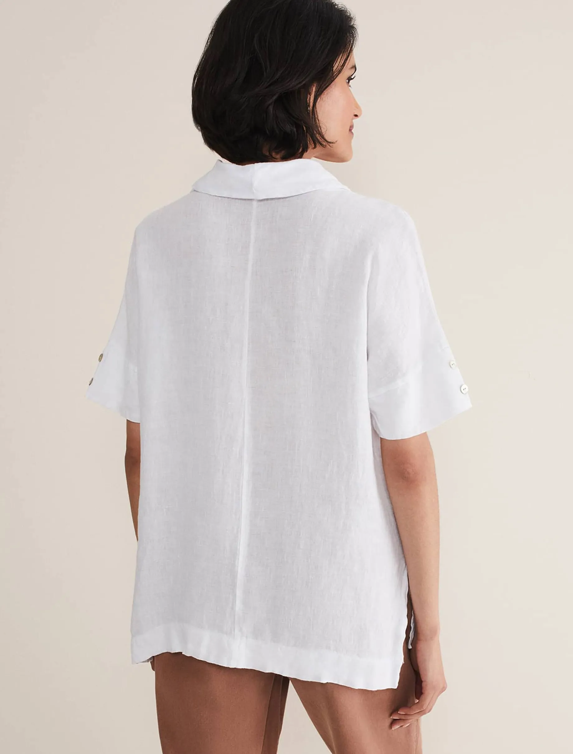 Shirts & Blouses^Phase Eight Carita V-Neck Linen Blouse White