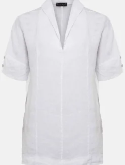 Shirts & Blouses^Phase Eight Carita V-Neck Linen Blouse White