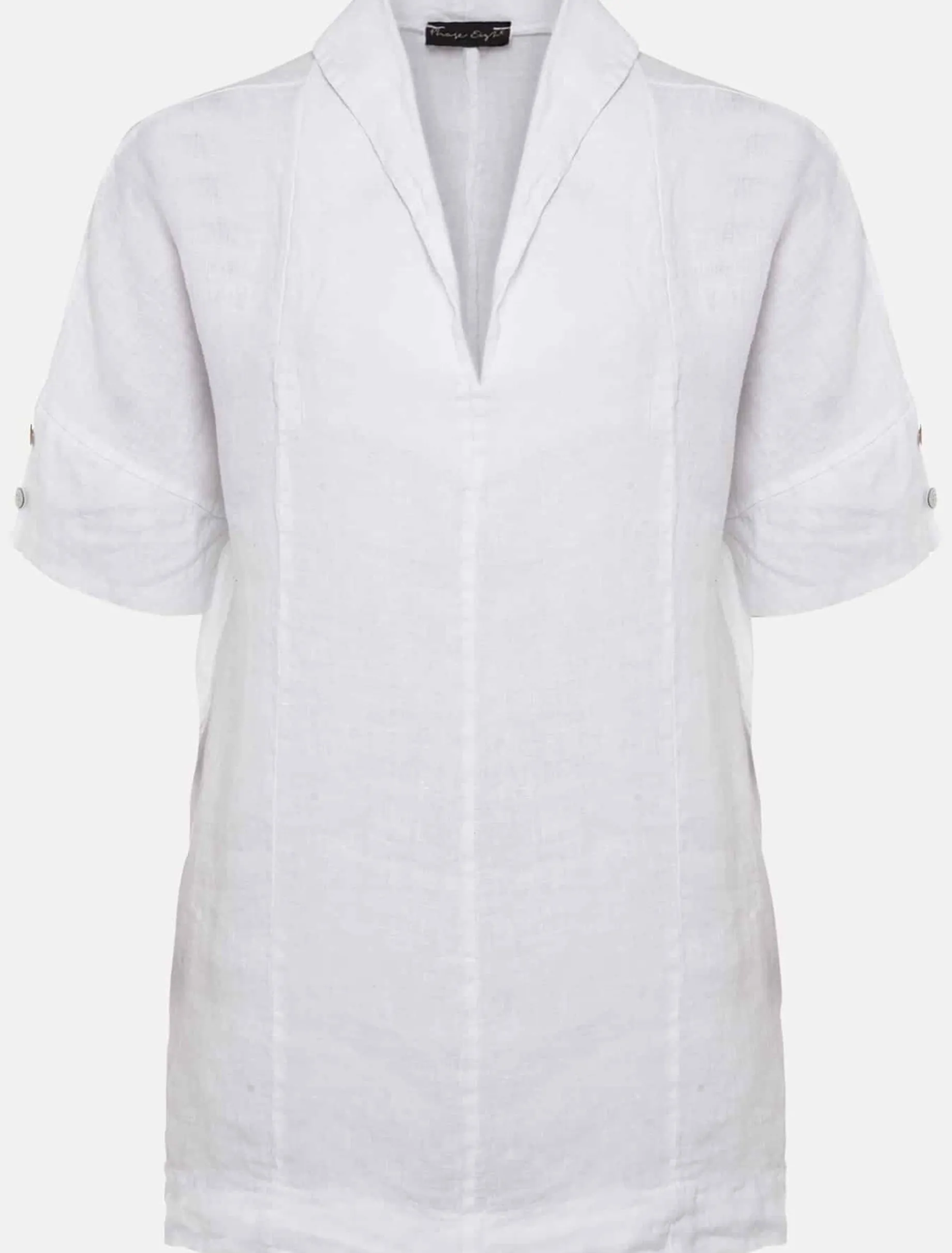 Shirts & Blouses^Phase Eight Carita V-Neck Linen Blouse White