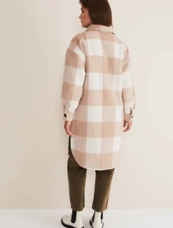 Coats^Phase Eight Carla Checked Shacket Pink/Cream