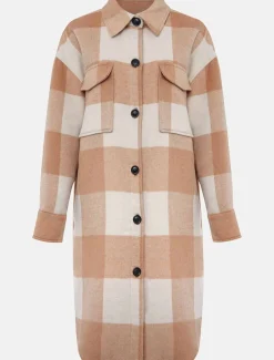 Coats^Phase Eight Carla Checked Shacket Pink/Cream