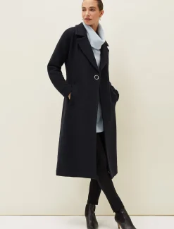 Coats^Phase Eight Carlotta Wrap Wool Coat Navy