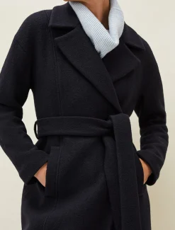 Coats^Phase Eight Carlotta Wrap Wool Coat Navy