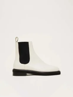 Heels^Phase Eight Casual Leather Pull On Ankle Boots Cream