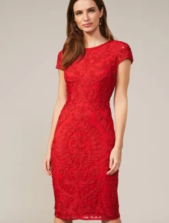 Dresses^Phase Eight Cat Tapework Lace Fitted Dress Fire