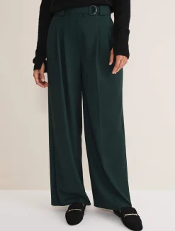 Trousers & Shorts^Phase Eight Catira Crepe Wide Leg Trousers Forest Green