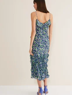 Dresses^Phase Eight Catira Strappy Print Dress Navy/Multi