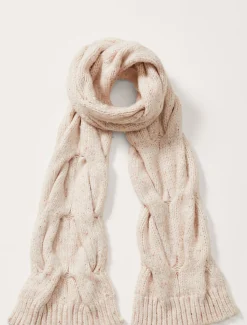 Scarves & Ponchos^Phase Eight Cattie Cable Scarf Neutral