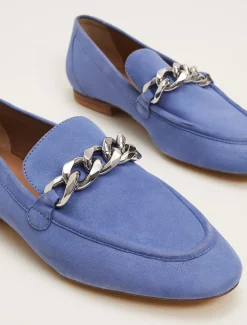 Flats^Phase Eight Chain Detail Loafer Shoe Blue