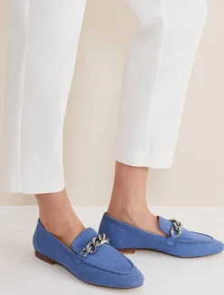 Flats^Phase Eight Chain Detail Loafer Shoe Blue