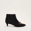 Heels^Phase Eight Chain Front Kitten Heel Boot Black